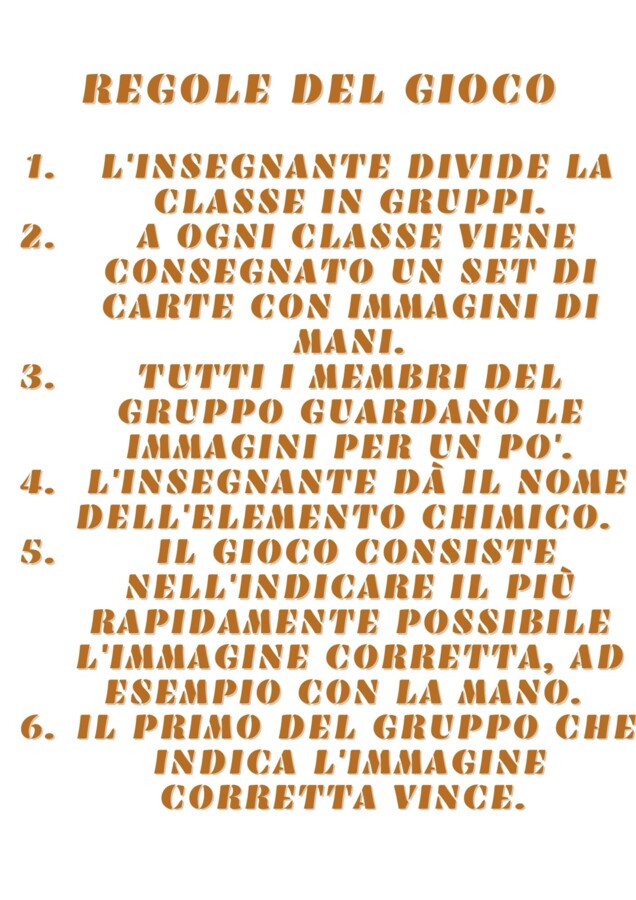 Mani rapide - elementi chimici