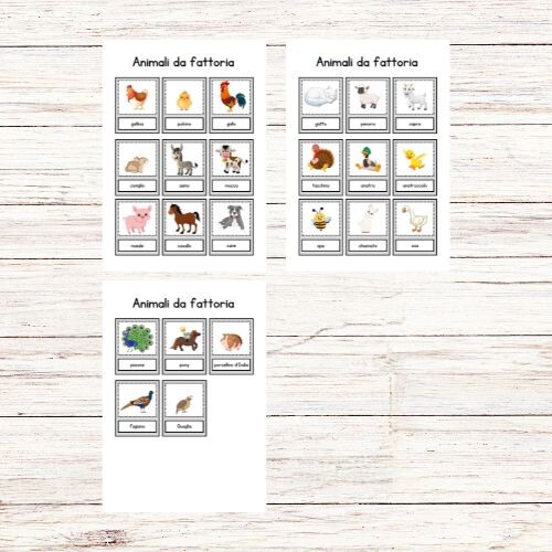 Flashcards animali della fattoria