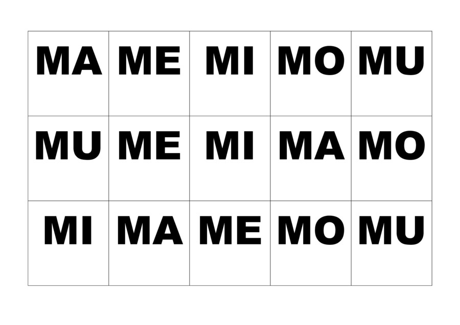 Tombole sillabe con lettere: M-S-P