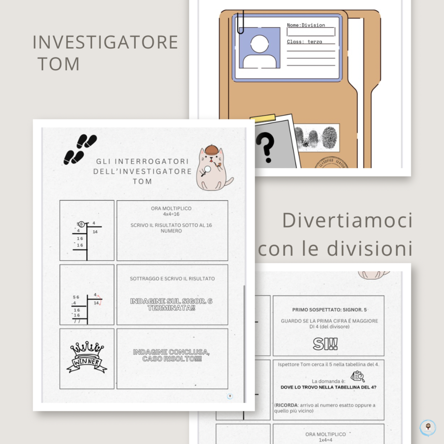 Investigatore Tom: procedura per la divisione a una cifra