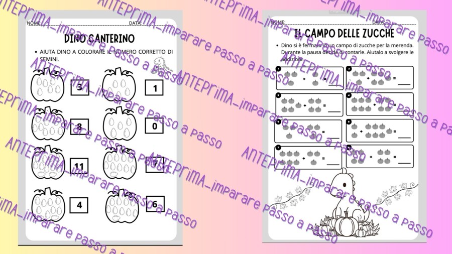 L'autunno di Dino canterino: schede didattiche di matematica per la primaria