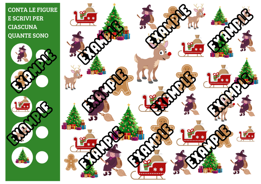 COMPITI DI NATALE DI ITALIANO E MATEMATICA - 10 SCHEDE