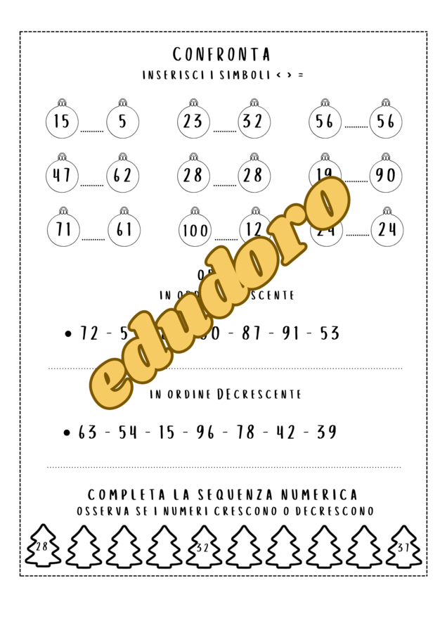 Compiti Natalizi matematici per la classe seconda