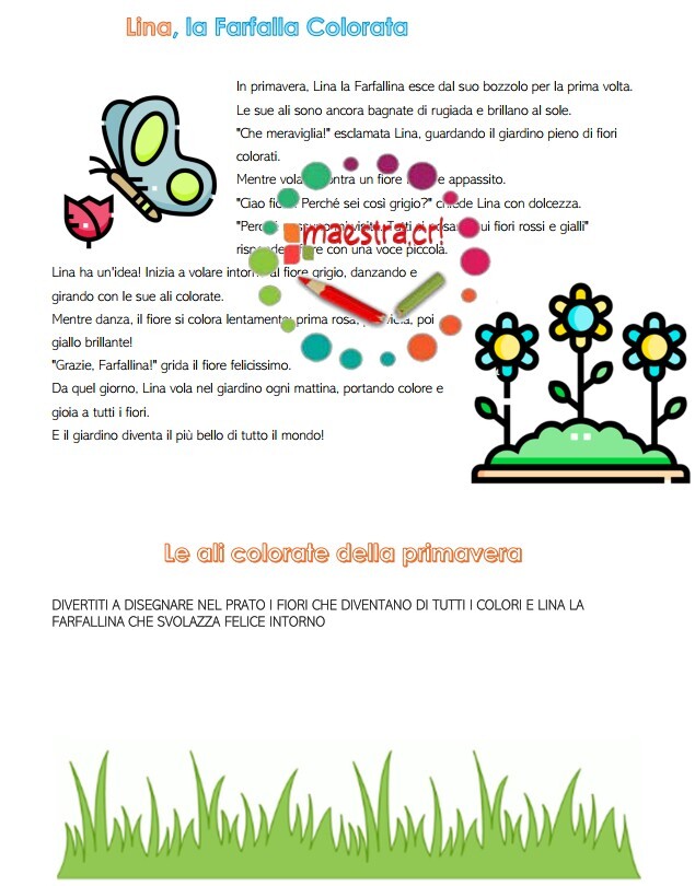 Analisi testuale e attività di lettoscrittura - Lina, la Farfalla Colorata