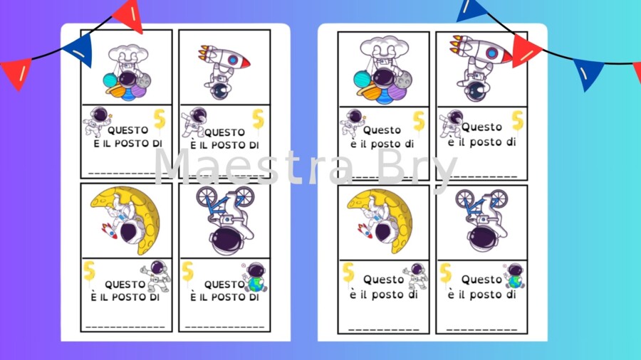 SEGNAPOSTI A TEMA SPAZIO CLASSE QUINTA