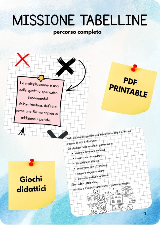 MISSIONE TABELLINE percorso completo classe seconda scuola primaria