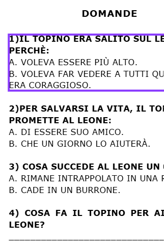 LETTURA E COMPRENSIONE PER TUTTI: Tante schede Didattiche Inclusive e Personalizzate