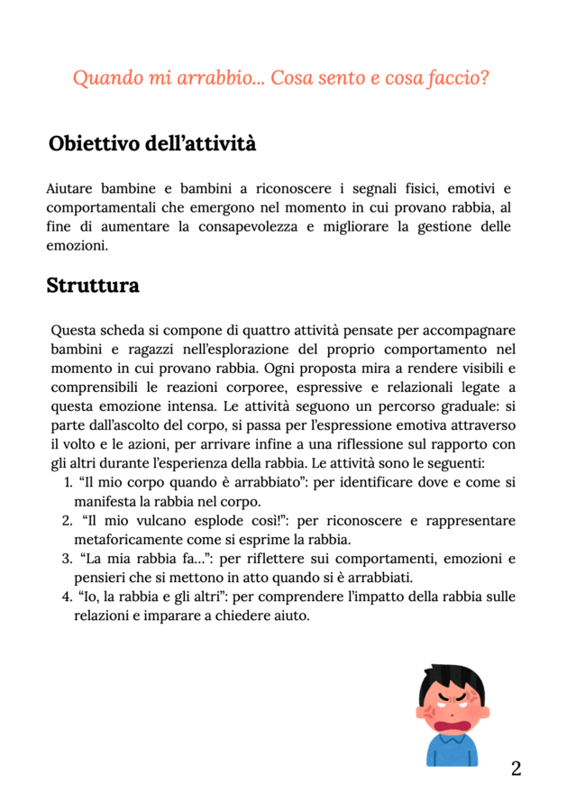 Quando la rabbia esplode Vol.2 - SCHEDE OPERATIVE