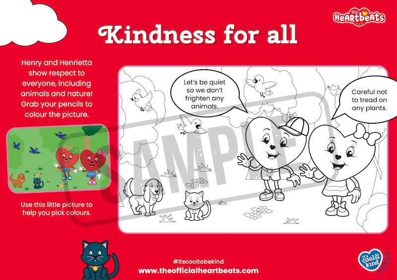 The Heartbeats: Kindness for all - Colouring