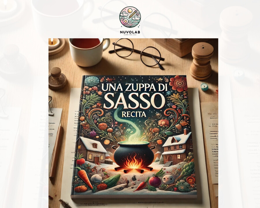 Recita per Bambini "Una Zuppa di Sasso" | Copione Digitale con Scenografia e Costumi Eco-Friendly