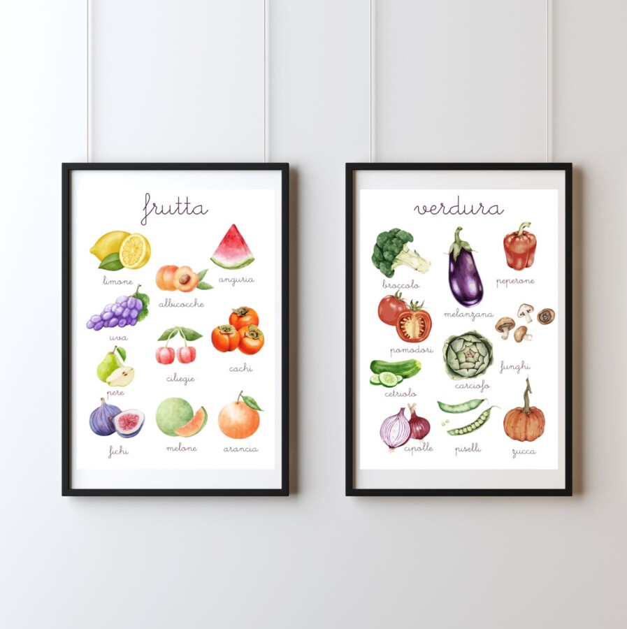 Poster educativi A4 - Frutta e Verdura