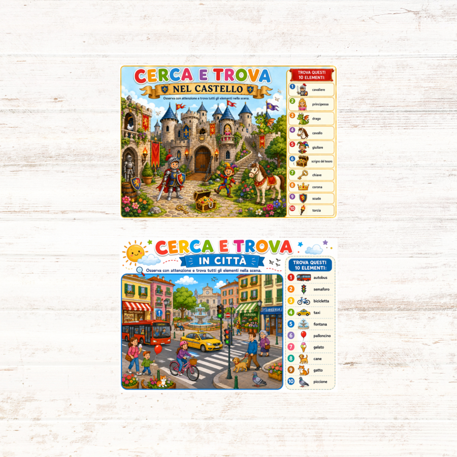 “Cerca – Trova” passatempi per bambini