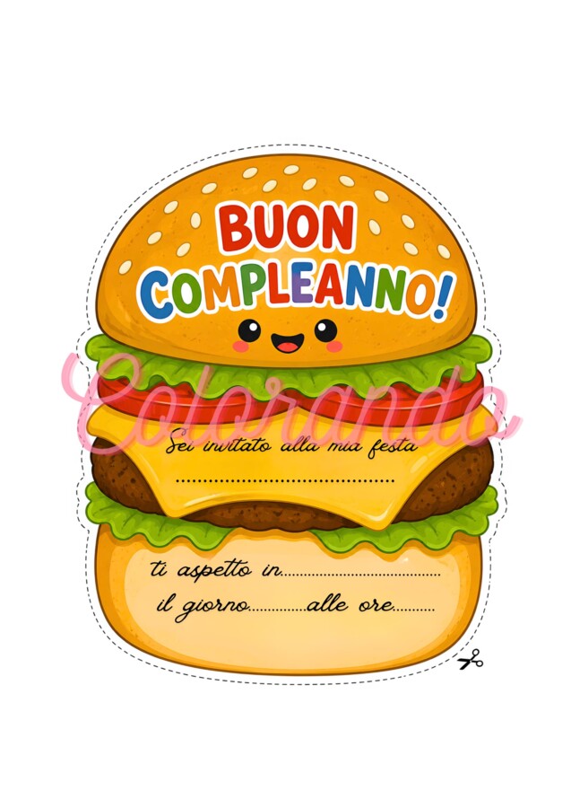 Biglietti d'Invito compleanno Compilabili e Locandine d'Auguri da Appendere anche a scuola