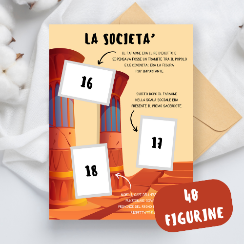 Album di figurine sugli Antichi Egizi classe quarta