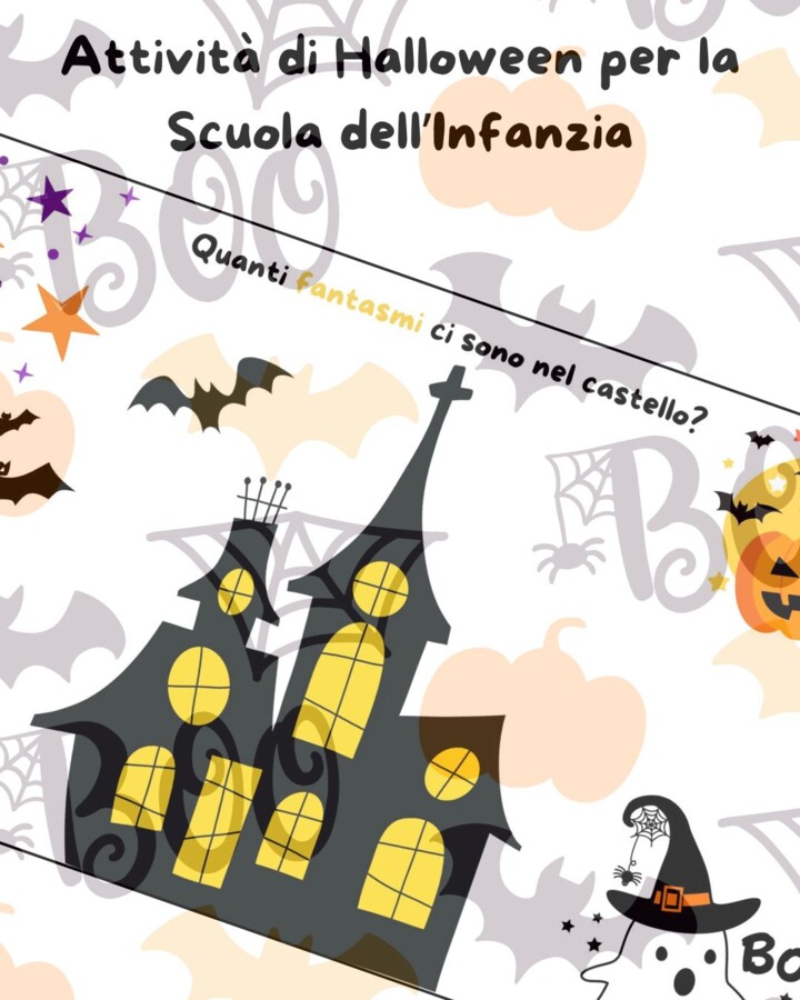 Attività di Halloween per la scuola dell’infanzia – 8 schede gioco stampabili