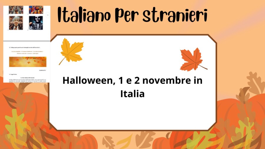 Unità didattica_Italiano per stranieri_Halloween, 1 e 2 novembre in Italia
