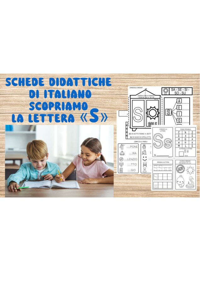 Schede di Italiano : Scopriamo la lettera S