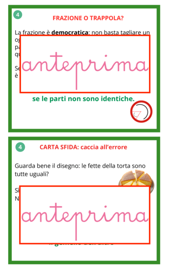 Missione Frazioni: Kit di 10 coppie di carte per l'Apprendimento attivo- Dall'azione al calcolo autonomo: un percorso strutturato per trasformare l'Intero
