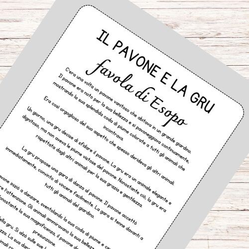 Il pavone e la gru - Favola di Esopo