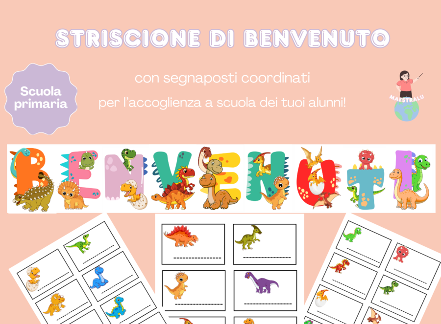 Striscione di Benvenuti a tema DINOSAURI