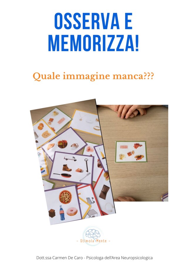 "Osserva e memorizza! Quale immagina manca?"