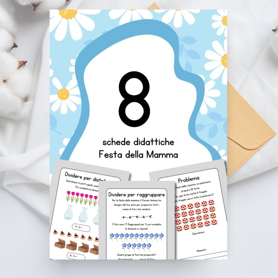 Schede di matematica per la festa della mamma per la classe seconda della scuola primaria