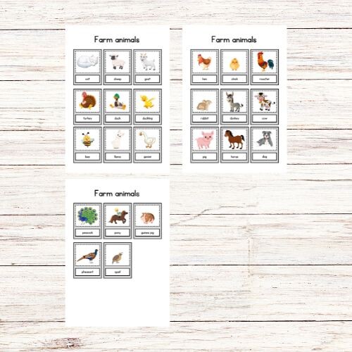 Flashcards animali della fattoria in inglese