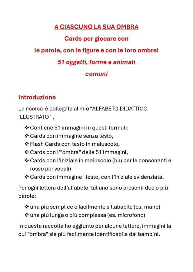 A ciascuno la sua ombra: ALFABETO ILLUSTRATO E CARDS CON LE OMBRE