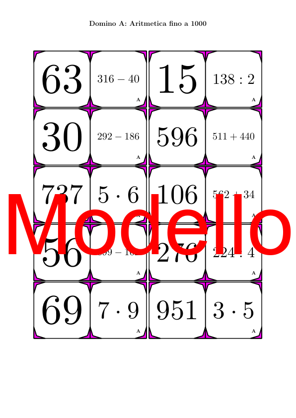 Domino | Aritmetica fino a 1000 | Attività Matematica