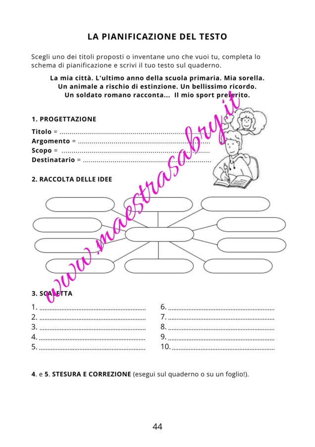 I quaderni di italiano testi classe quinta