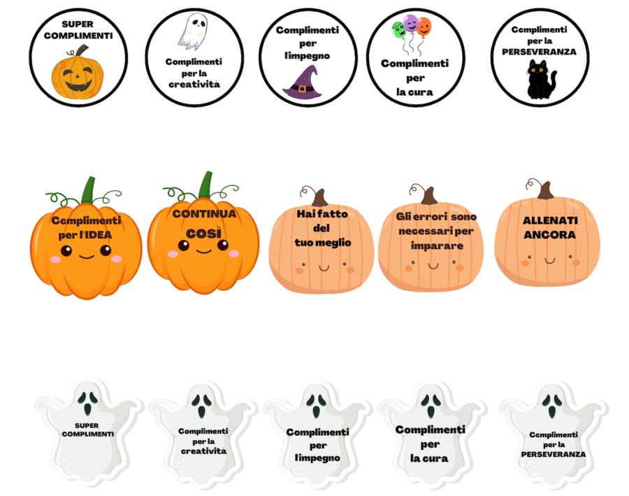 Stickers "valutazioni" per quaderni - Halloween