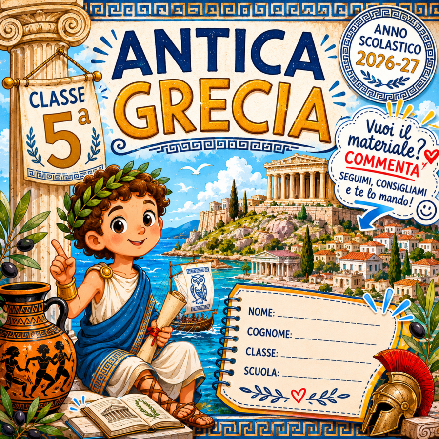 Copertina antica Grecia, classe quinta.