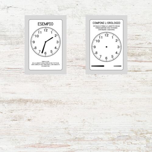 Schede didattiche orologio classe seconda
