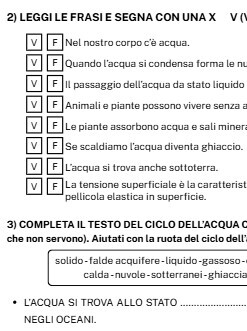 Verifica conclusiva sull'acqua (3 livelli differenti)