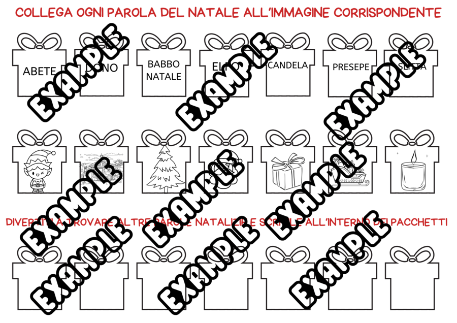 COMPITI DI NATALE DI ITALIANO E MATEMATICA - 10 SCHEDE