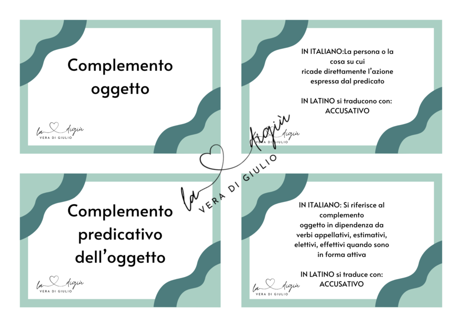 il gioco dei complementi in italiano e in latino