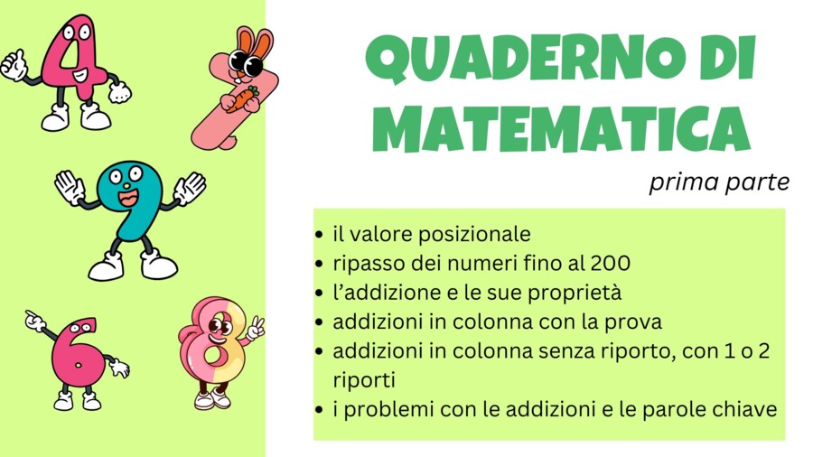 Quaderno MATEMATICA classe TERZA (prima parte)