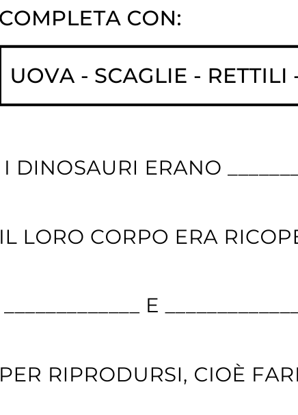 Dinosauri - ESERCIZI - fa parte del materiale didattico “TUTTO SUI DINOSAURI”