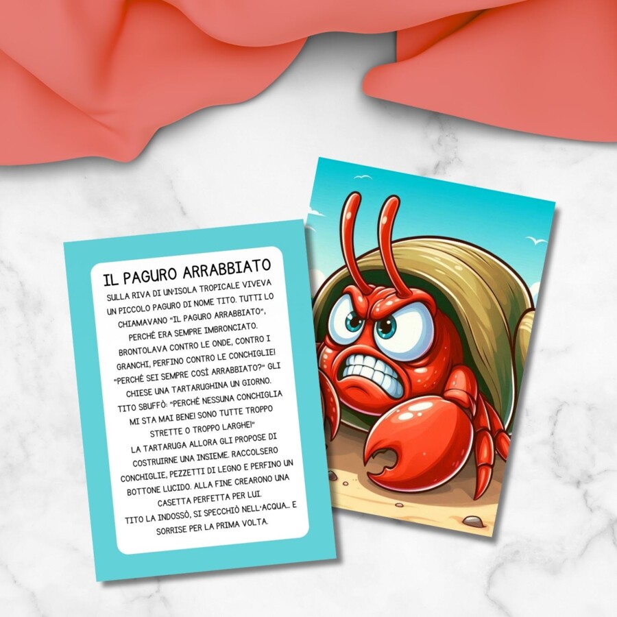 Storia del paguro arrabbiato in stampatello maiuscolo