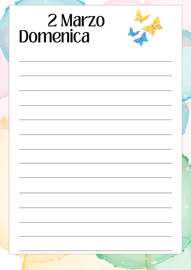 La mia agenda di marzo