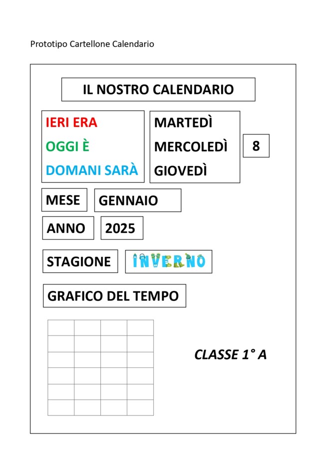 Calendario per Classe