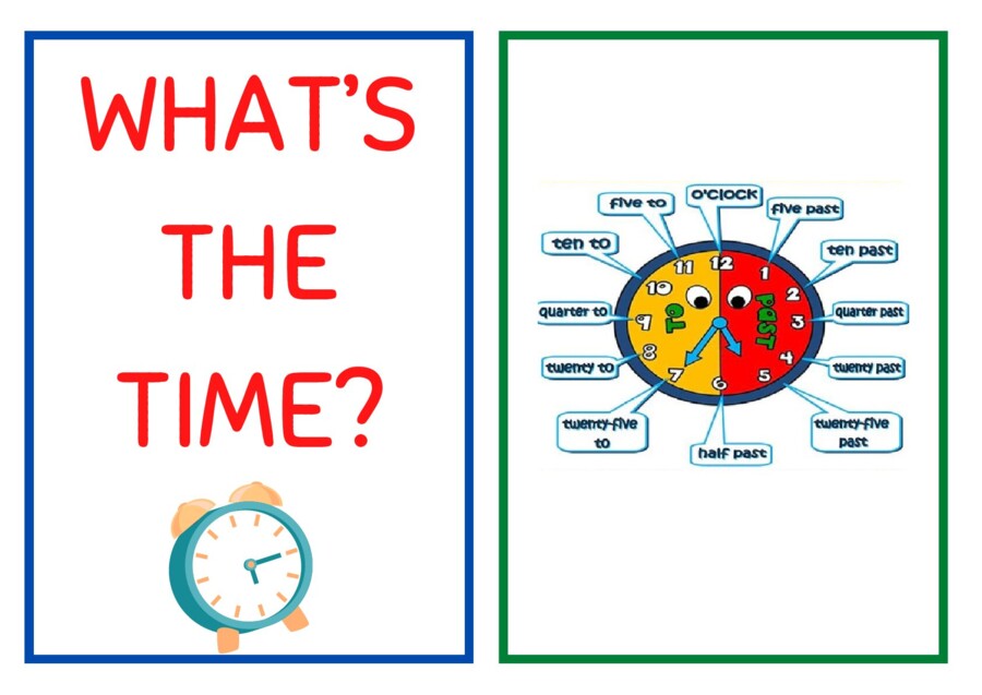 FLASHCARD: L'OROLOGIO IN INGLESE