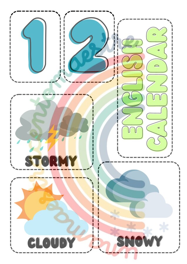 Calendario in inglese