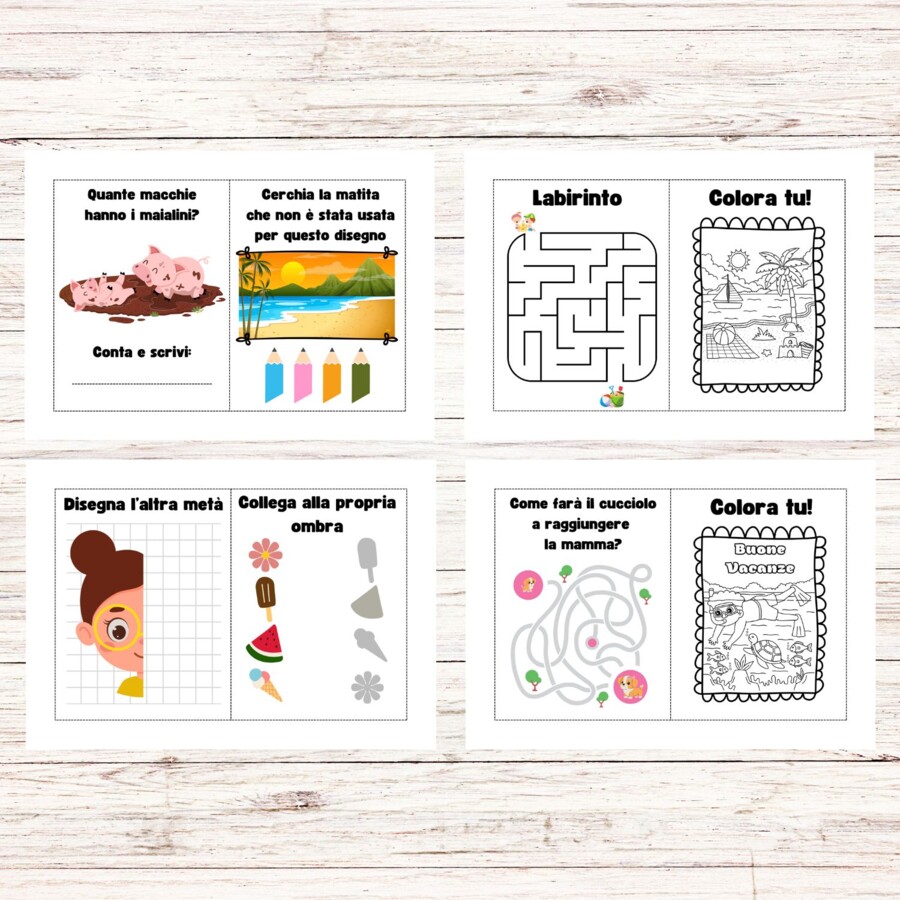 Enigmistica per bambini - Attività e giochi per l'estate