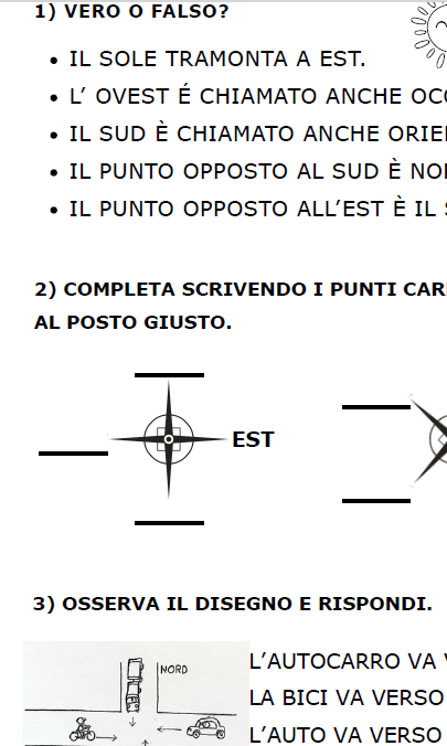 🧭 Orientamento, punti di riferimento, punti cardinali, bussola, Stella Polare e Rosa dei Venti 📚 Percorso completo di geografia per la scuola primaria