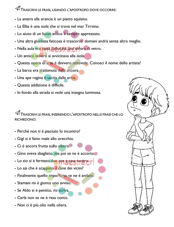 Apostrofo - Raccolta di esercitazioni