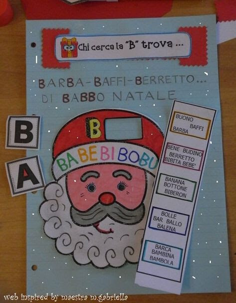 lettera B di BaBBo Natale con paroline listello