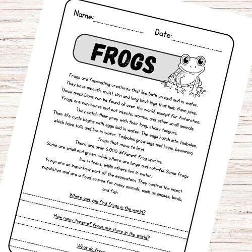 Lettura e comprensione in inglese – Frogs