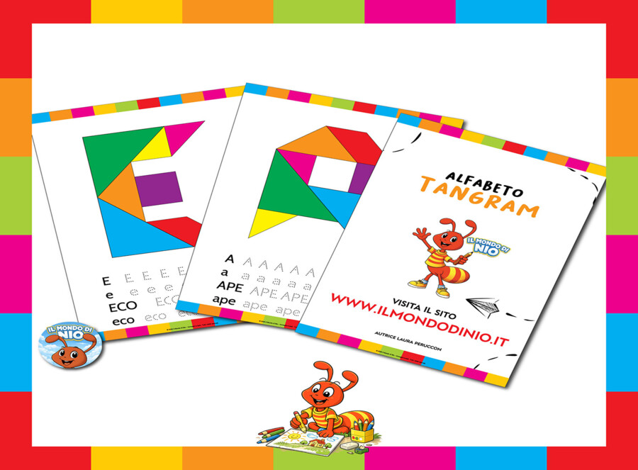 Numeri e alfabeto (con lettere straniere) con forme geometriche + Pregrafismo