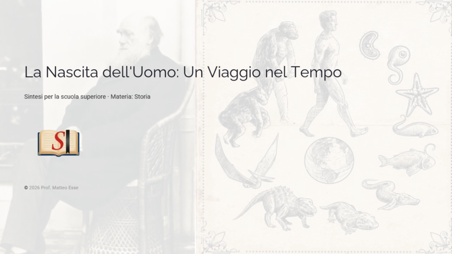 La Nascita dell'Uomo: Teorie Evolutive e Selezione Naturale – Kit Didattico (Slide + Verifica)